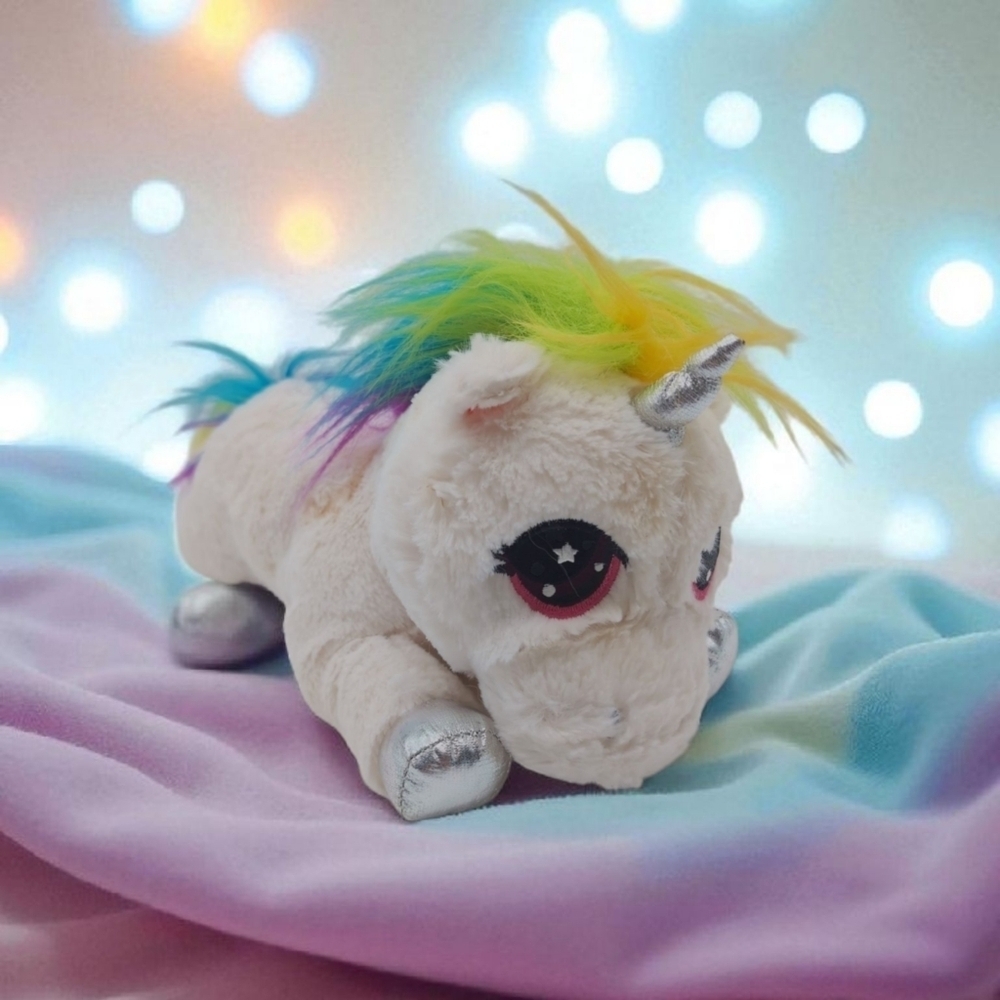 Plush Unicorn Toy with Rainbow Mane Stuffie Stuffed Animal